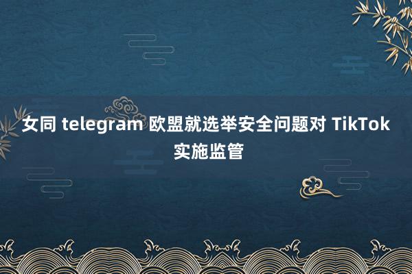 女同 telegram 欧盟就选举安全问题对 TikTok 实施监管