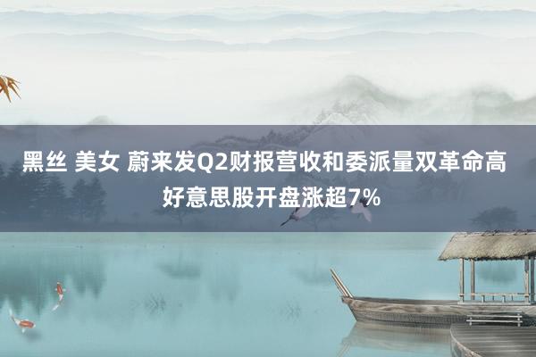 黑丝 美女 蔚来发Q2财报营收和委派量双革命高  好意思股开盘涨超7%