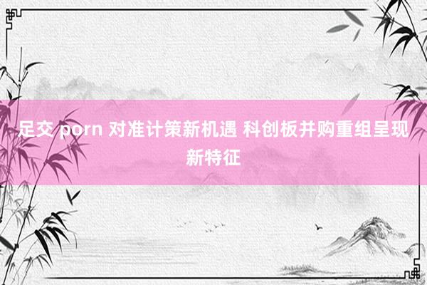 足交 porn 对准计策新机遇 科创板并购重组呈现新特征
