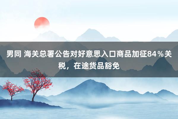 男同 海关总署公告对好意思入口商品加征84％关税，在途货品豁免